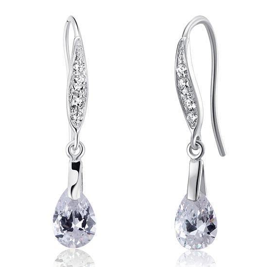 My Jewels Silver Earrings Length: 1.5" (3.7 cm Silver Earrings Elegant Dangle Diamond