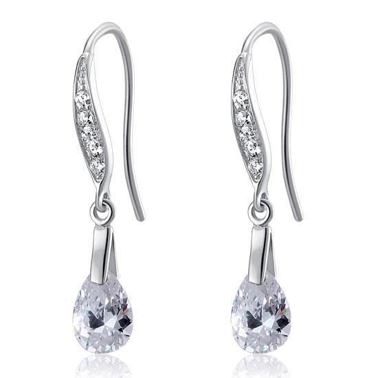 My Jewels Silver Earrings Length: 1.5" (3.7 cm Silver Earrings Elegant Dangle Diamond