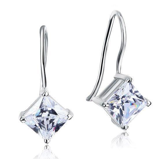 My Jewels Silver Earrings Length: 2.2 cm Elegant Diamond Dangle Earrings