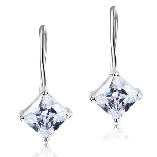 My Jewels Silver Earrings Length: 2.2 cm Elegant Diamond Dangle Earrings