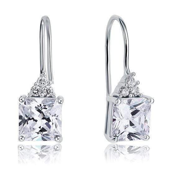 My Jewels Silver Earrings Length: 2.4 cm Diamond Dangle Drop Silver Earrings