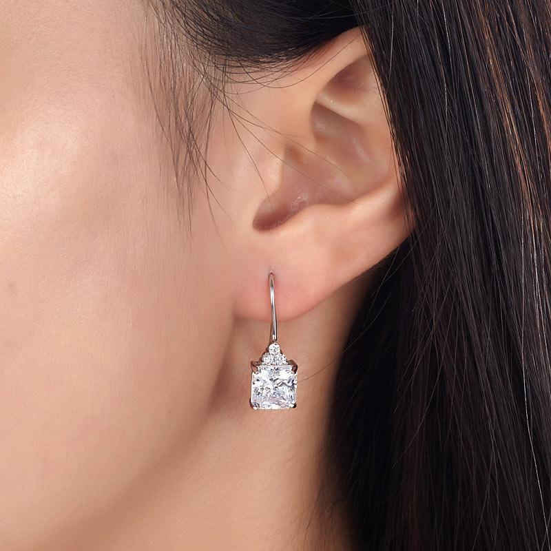 My Jewels Silver Earrings Length: 2.4 cm Diamond Dangle Drop Silver Earrings