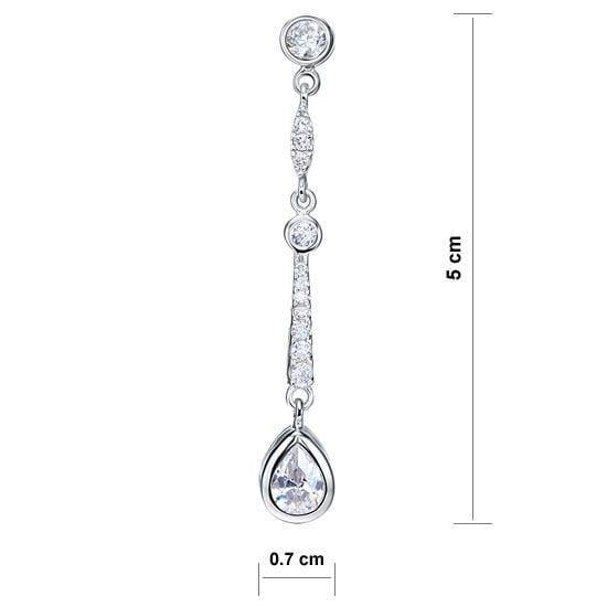 My Jewels Silver Earrings Length: 2" (5 cm) Sterling Silver Pear-Cut Dangle Earrings