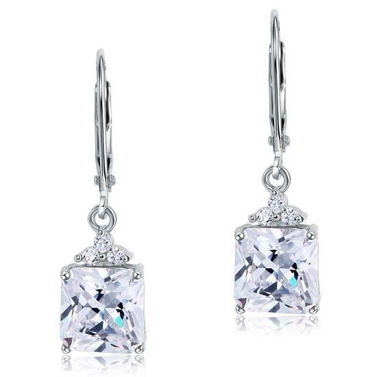 My Jewels Silver Earrings Length: 2.8 cm Sparkle Diamond Dangle Drop Earrings