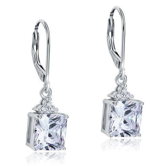 My Jewels Silver Earrings Length: 2.8 cm Sparkle Diamond Dangle Drop Earrings