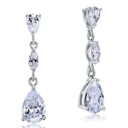 My Jewels Silver Earrings Length: 3.3 cm Stone Dangle Sterling 925 Earrings