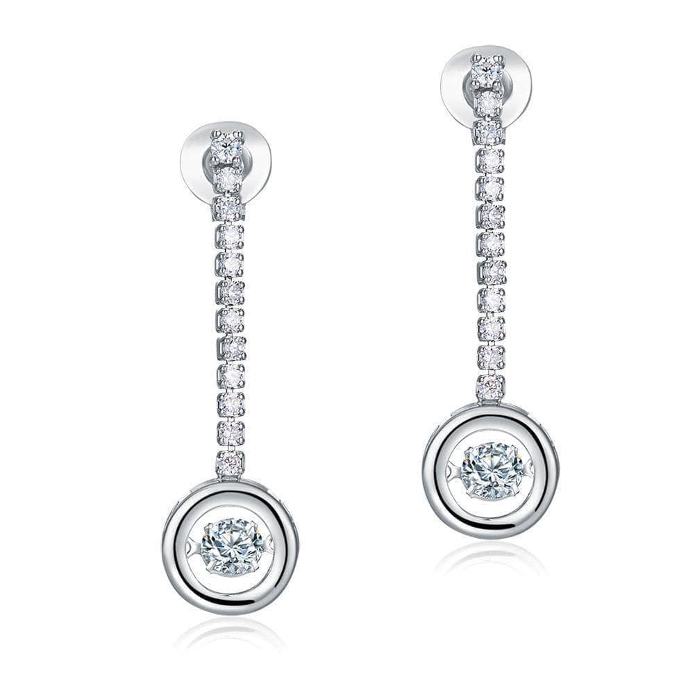 My Jewels Silver Earrings Length: 3 cm Dangle Dancing Stone Silver Earrings