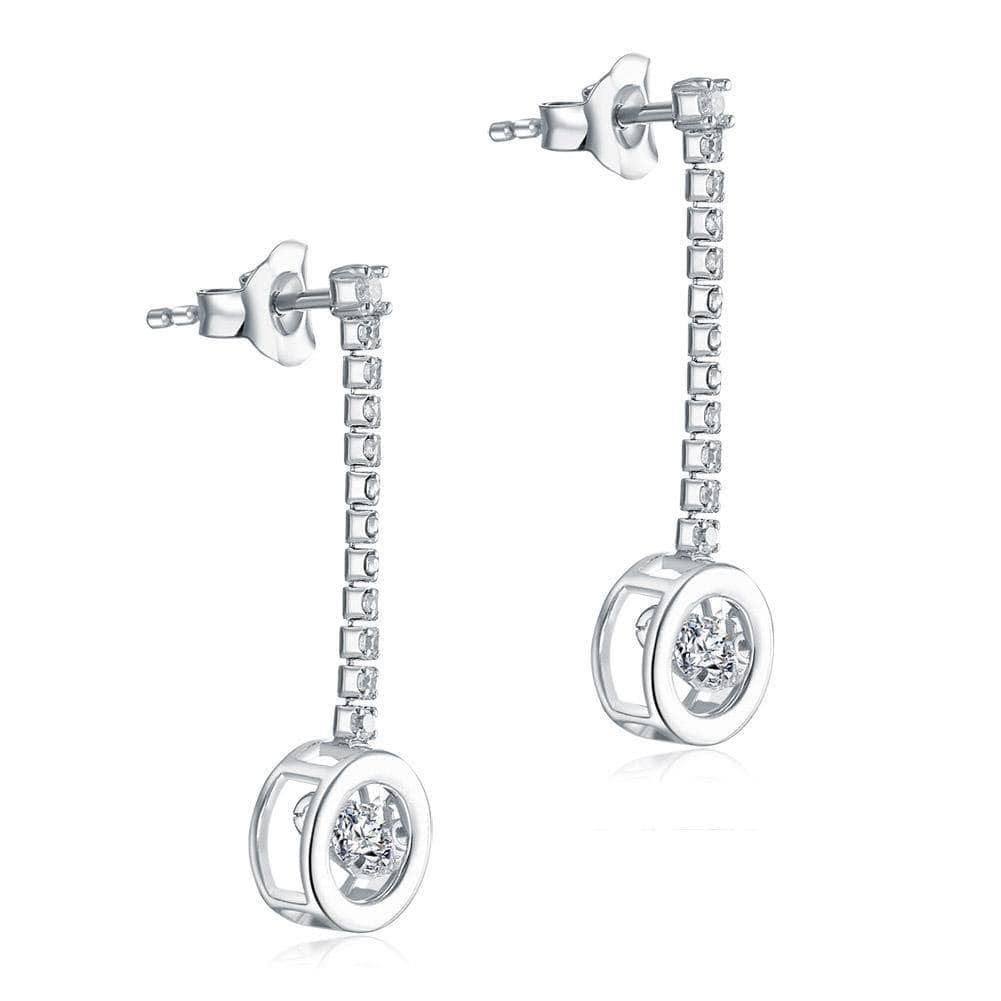 My Jewels Silver Earrings Length: 3 cm Dangle Dancing Stone Silver Earrings