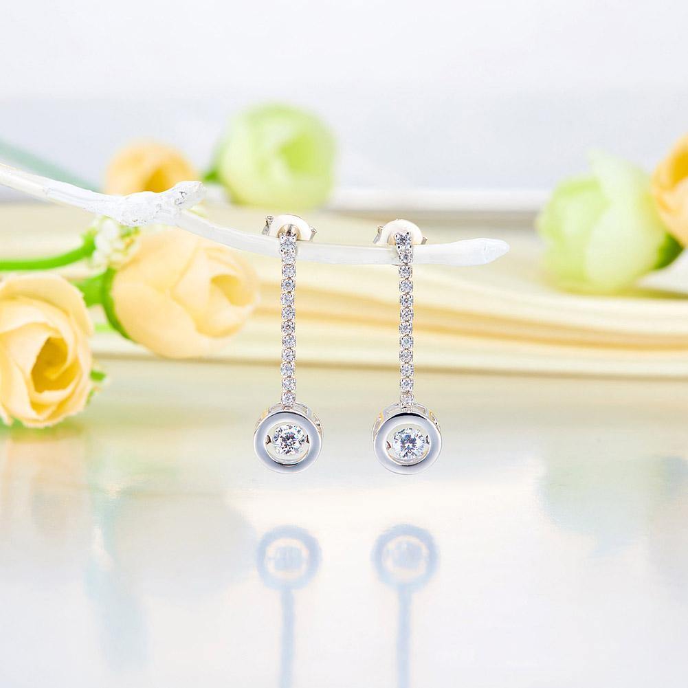 My Jewels Silver Earrings Length: 3 cm Dangle Dancing Stone Silver Earrings