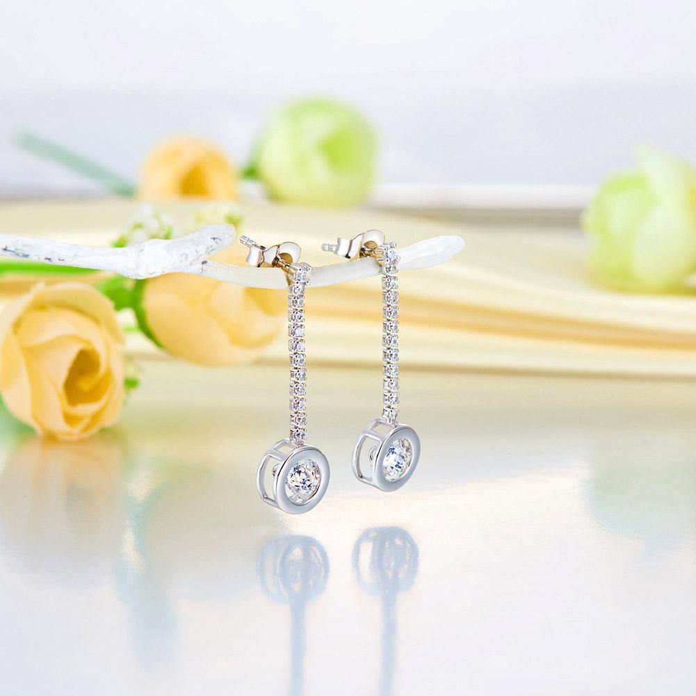 My Jewels Silver Earrings Length: 3 cm Dangle Dancing Stone Silver Earrings