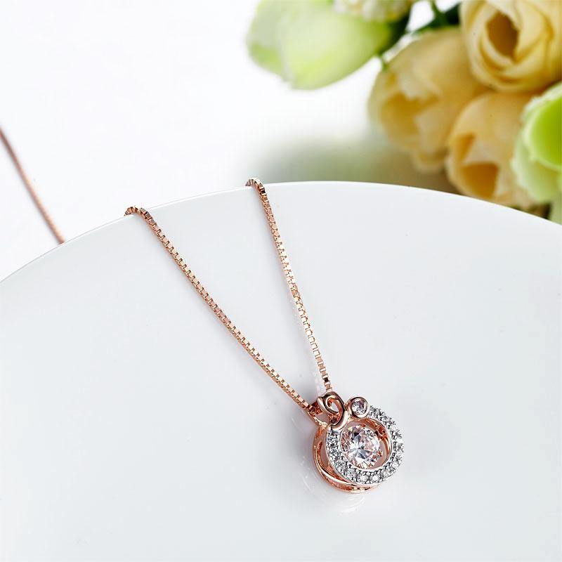 My Jewels Silver Necklaces 16" - 18" (40 cm - 45  cm) adjustable Stone Silver Rose Gold Necklaces