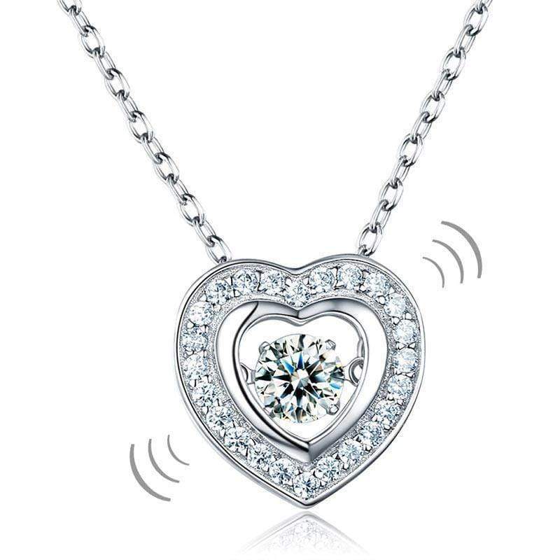 My Jewels Silver Necklaces 18" (45.7 cm) including the clasp Dancing Stone Heart Silver Necklaces