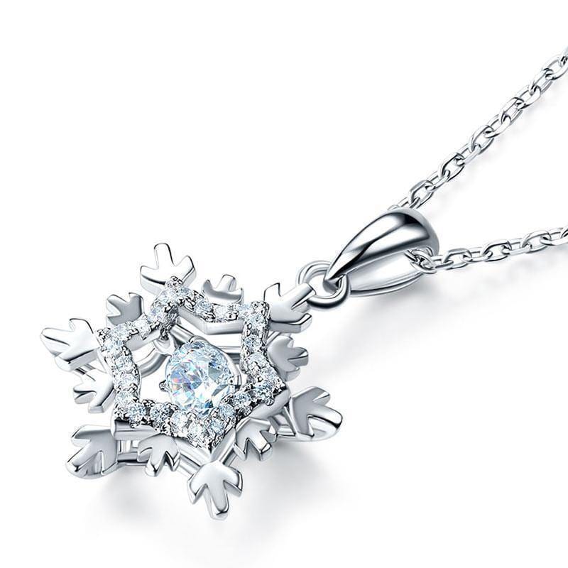 Wee Luxury Silver Necklaces 18" (45.7 cm) including the clasp / Silver Dancing Stone Snowflake Sterling Silver Necklace