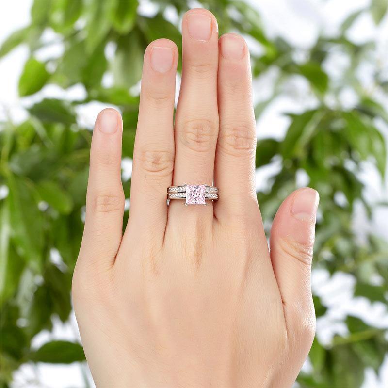 My Jewels Silver Rings Fancy Pink Stone Sterling Silver Ring