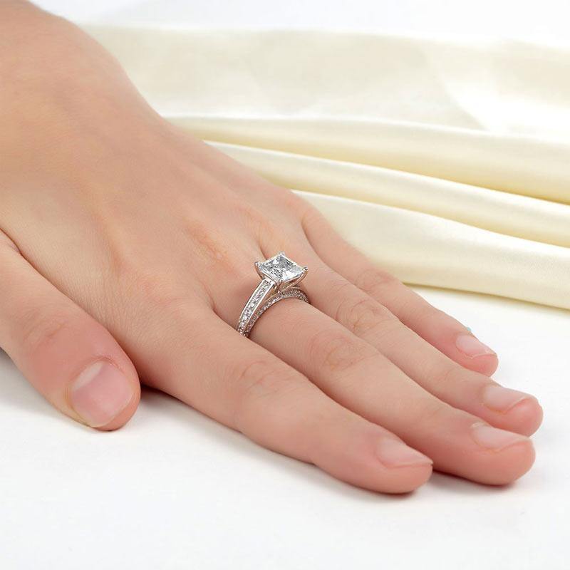 My Jewels Silver Rings Luxury Engagement Diamond Silver Ring
