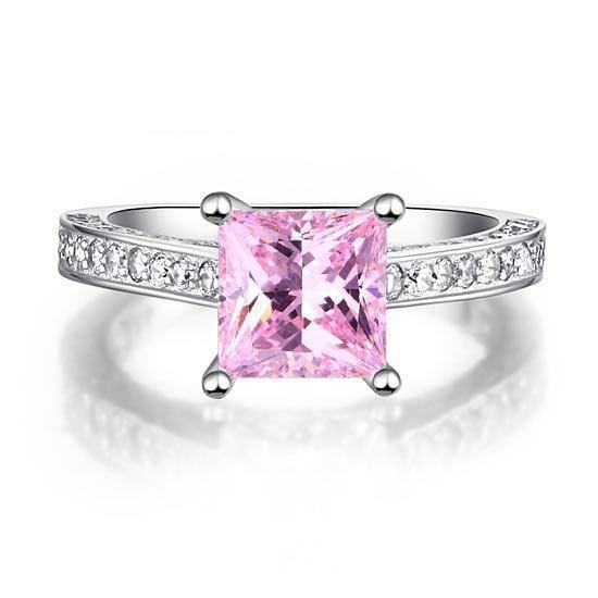 My Jewels Silver Rings Pink Diamond 925 Sterling Engagement Ring