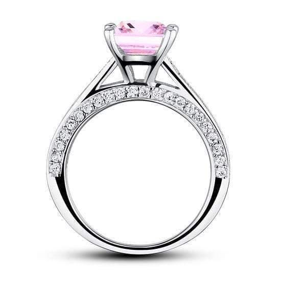 My Jewels Silver Rings Pink Diamond 925 Sterling Engagement Ring