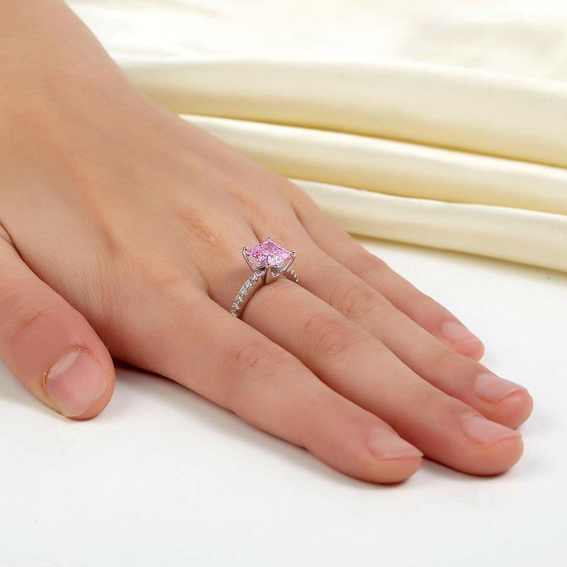 My Jewels Silver Rings Pink Diamond Wedding Silver Rings