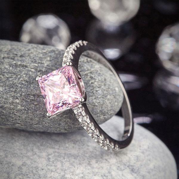My Jewels Silver Rings Pink Diamond Wedding Silver Rings