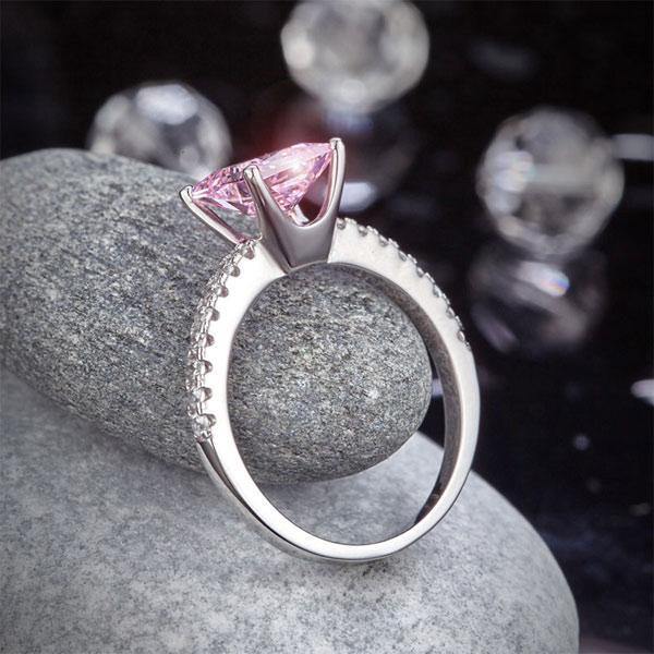 My Jewels Silver Rings Pink Diamond Wedding Silver Rings