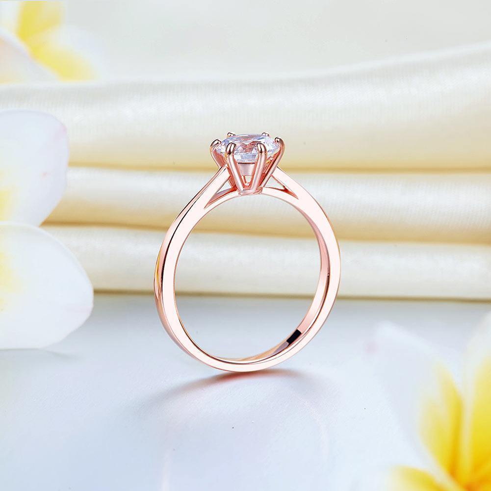 My Jewels Silver Rings Silver Rings Solitaire Rose Gold Plated