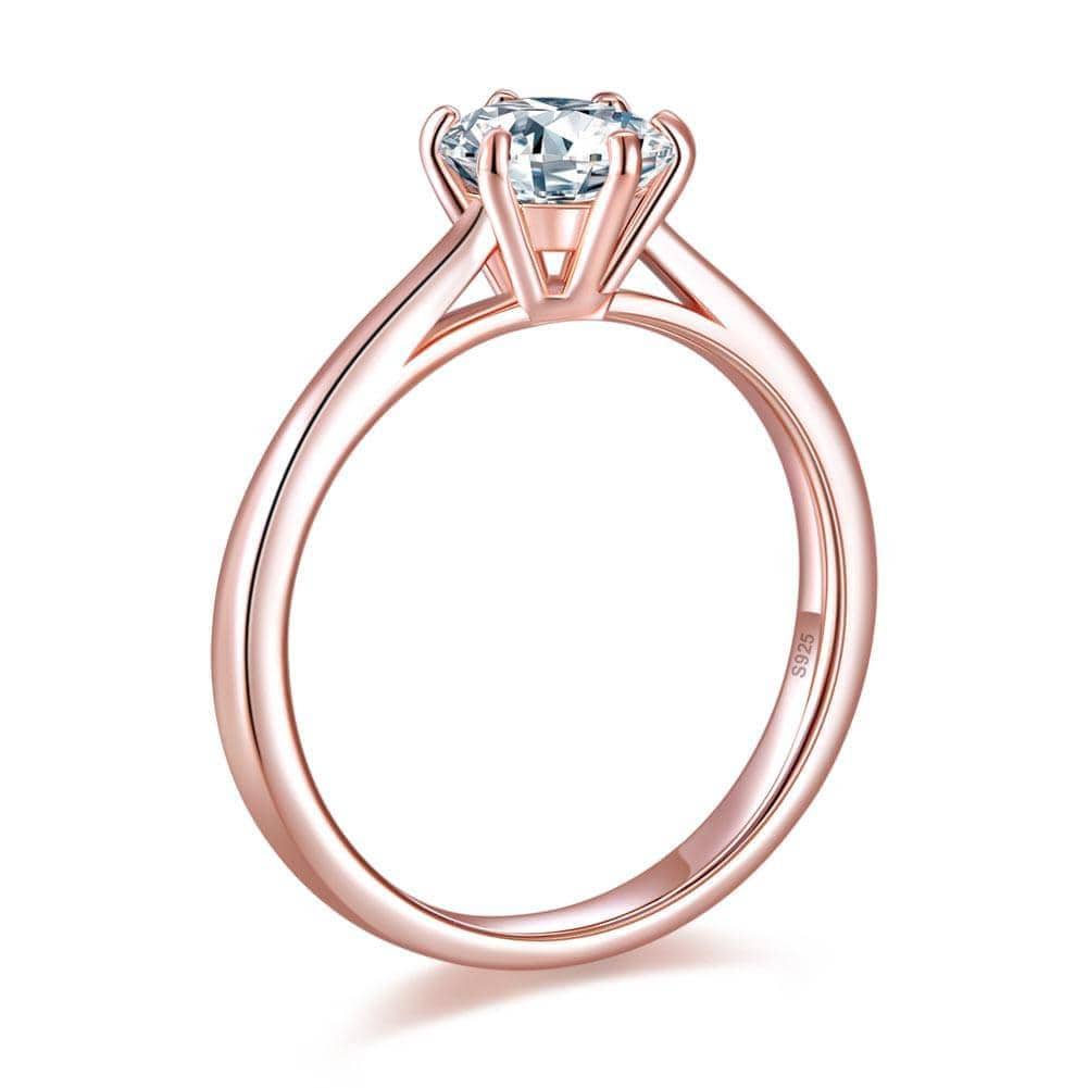 My Jewels Silver Rings Silver Rings Solitaire Rose Gold Plated