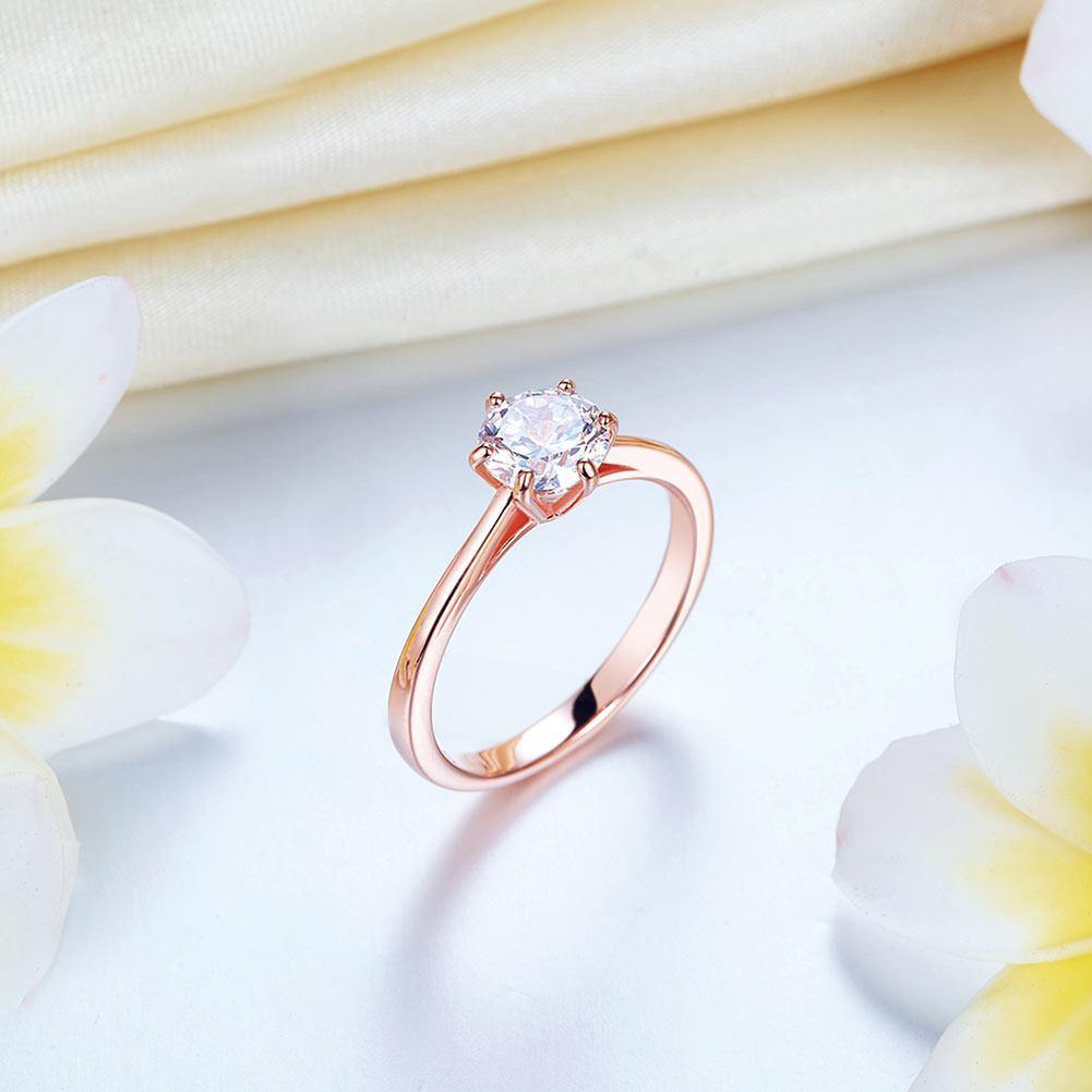 My Jewels Silver Rings Silver Rings Solitaire Rose Gold Plated