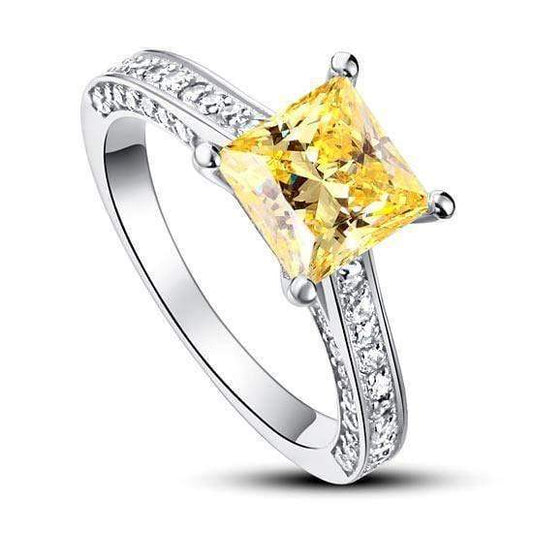 My Jewels Silver Rings Size 5 Splendid Yellow Canary Diamond Silver Rings