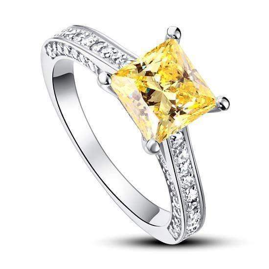 My Jewels Silver Rings Size 5 Splendid Yellow Canary Diamond Silver Rings