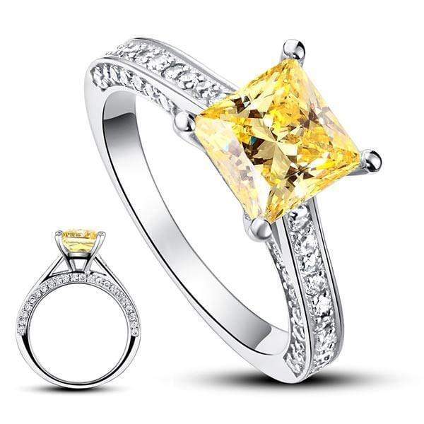 My Jewels Silver Rings Splendid Yellow Canary Diamond Silver Rings