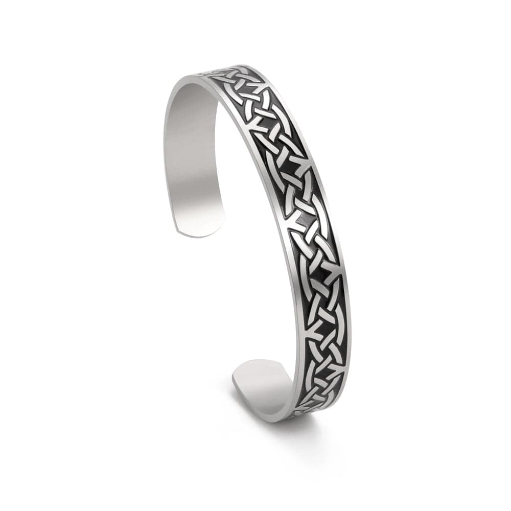 Triquetra Cuff Bracelets For Men Women F Steel Black