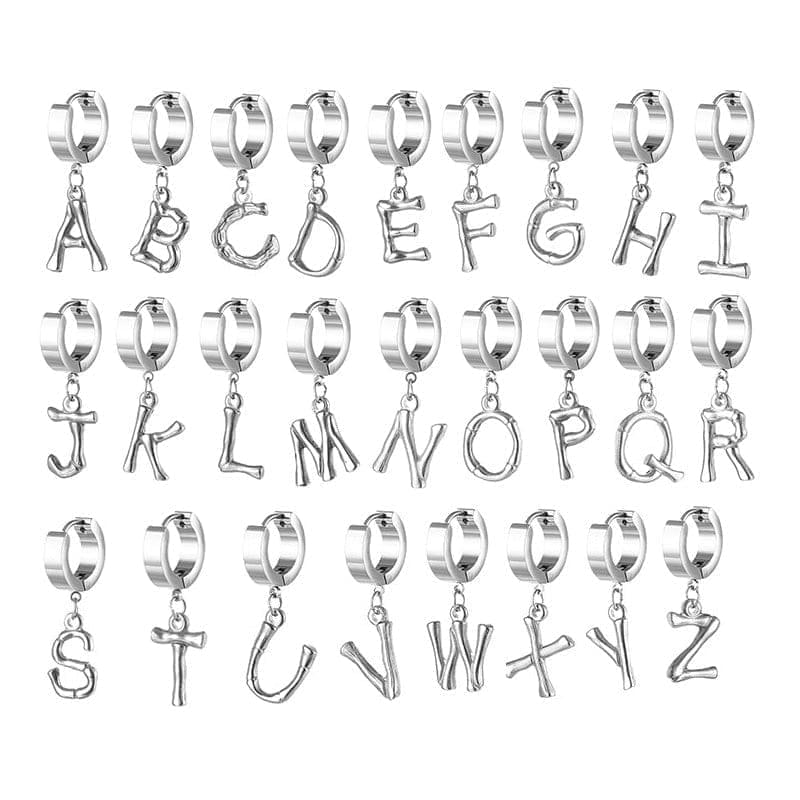 Best A-Z Letters mens titanium earrings | Hoop Earrings