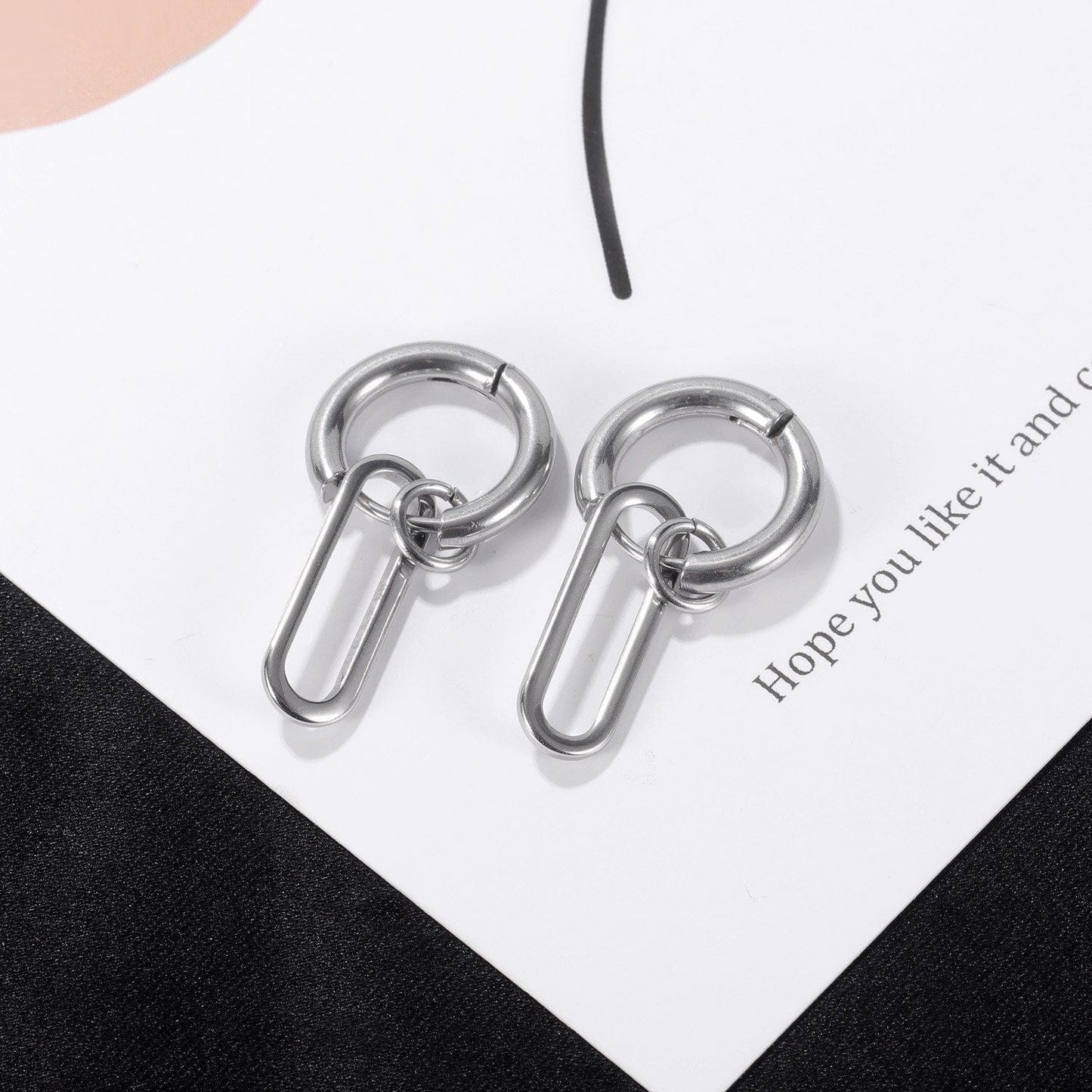 Minimalism Geometric Oval Mens Hoop Earrings