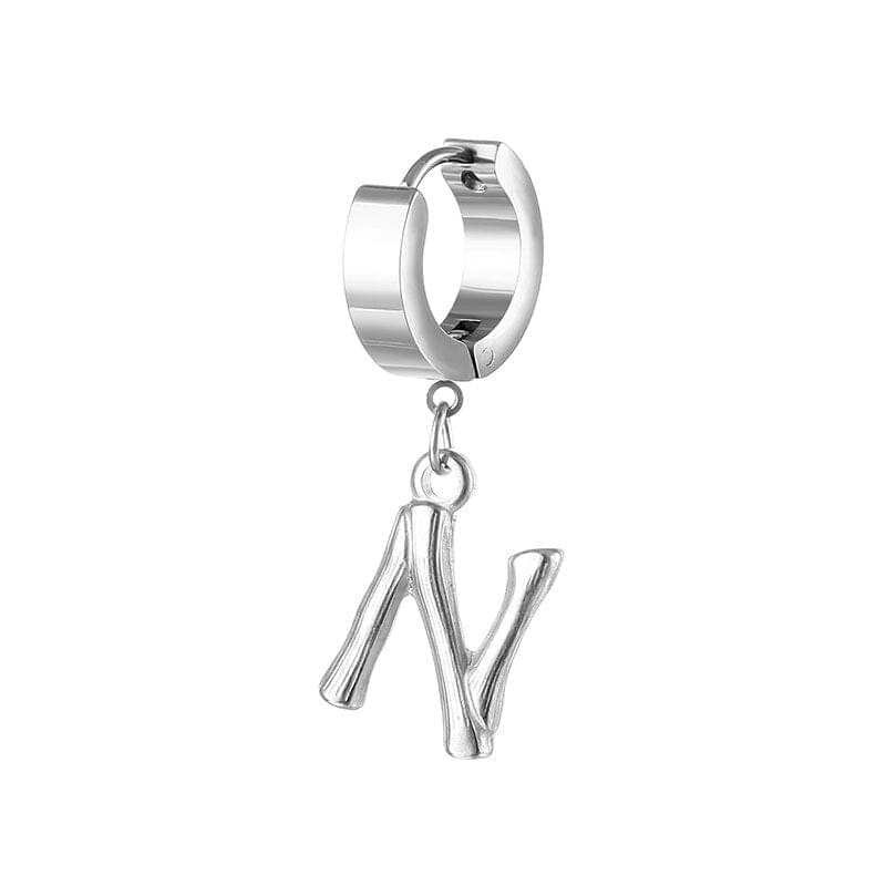 Best A-Z Letters mens titanium earrings | Hoop Earrings N