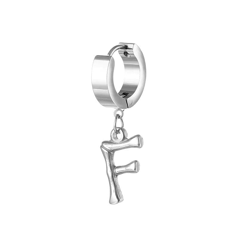 Best A-Z Letters mens titanium earrings | Hoop Earrings F