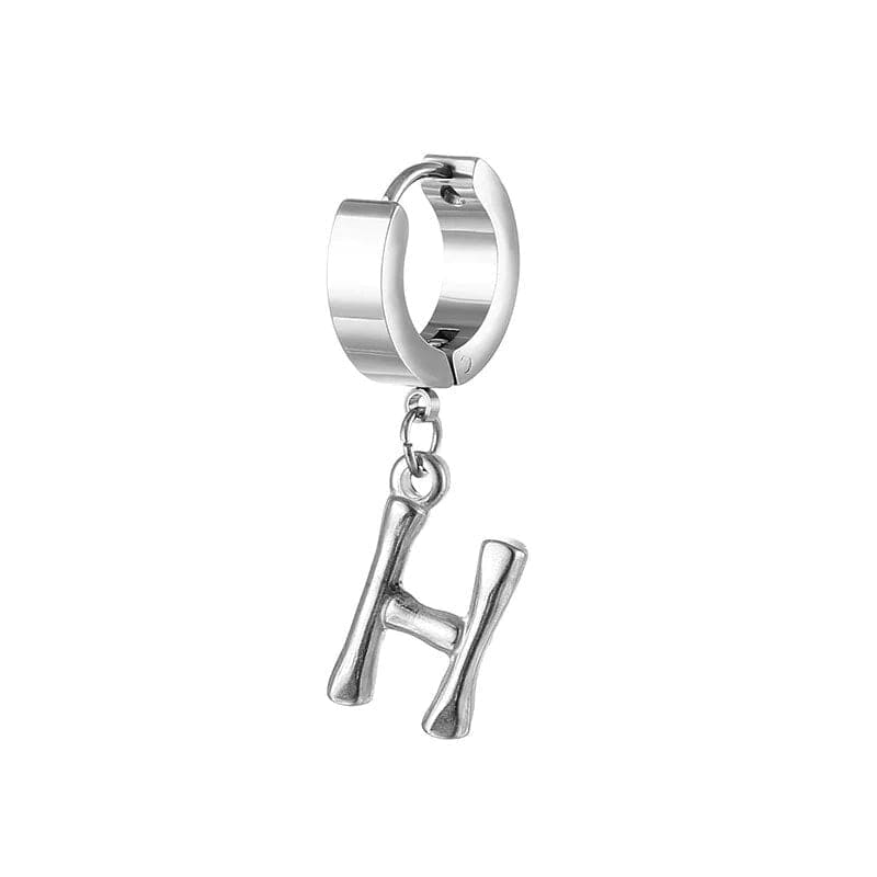 Best A-Z Letters mens titanium earrings | Hoop Earrings H