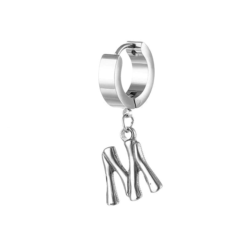 Best A-Z Letters mens titanium earrings | Hoop Earrings M