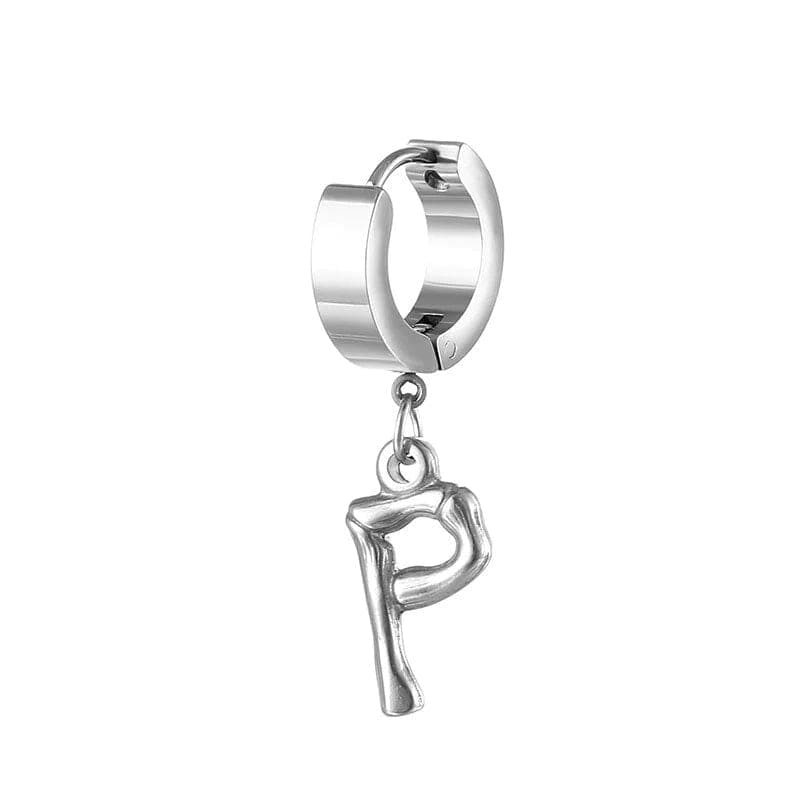 Best A-Z Letters mens titanium earrings | Hoop Earrings P