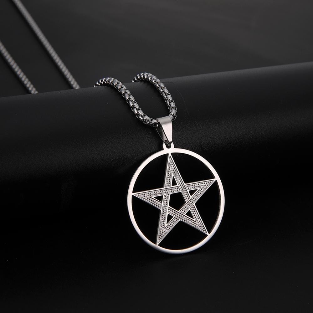 Supernatural Pentagram Mens Pendant Necklace A - Steel 60 cm