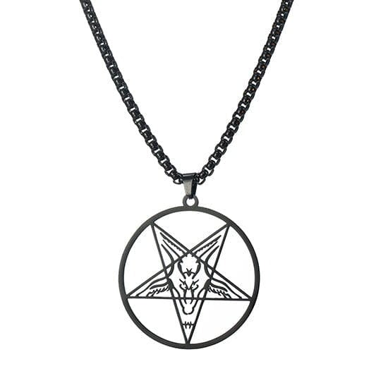 Supernatural Pentagram Mens Pendant Necklace B - Black 60 cm