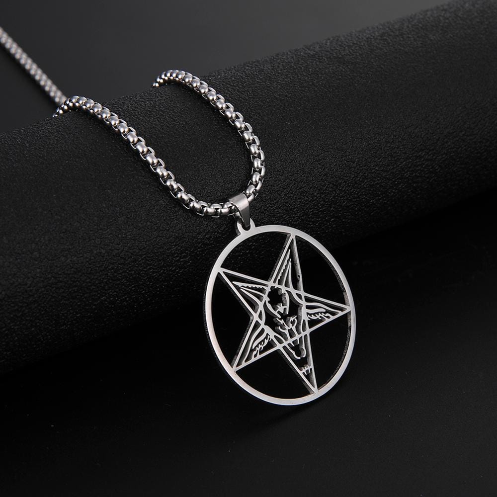 Supernatural Pentagram Mens Pendant Necklace B - Steel 60 cm