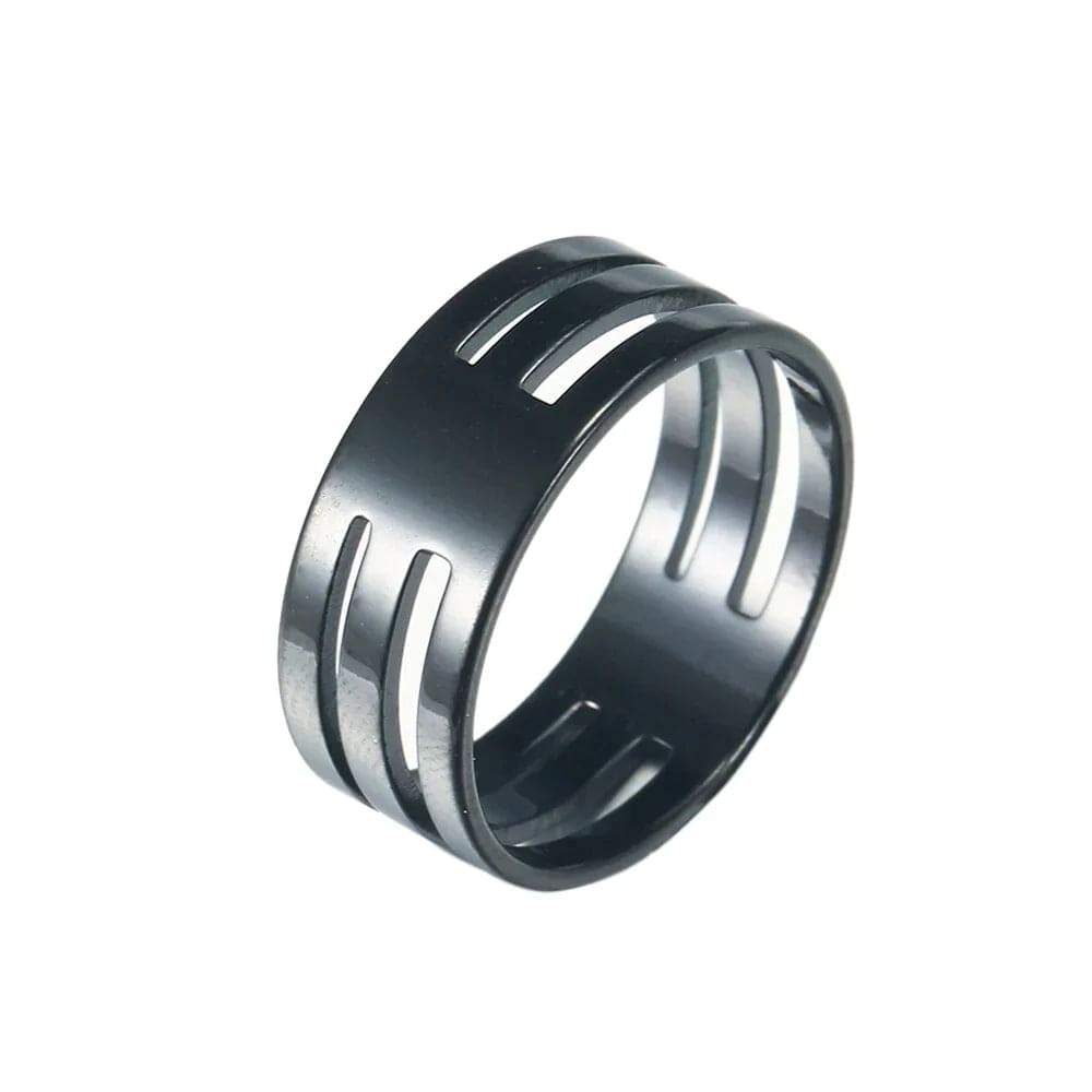 Trendy Unique Mens Stainless Steel Rings Black