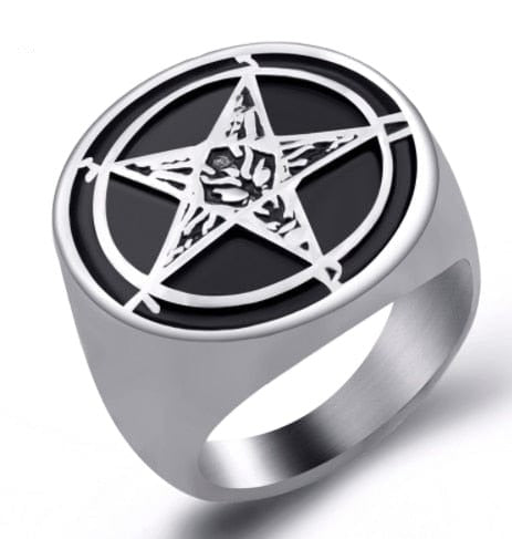 Satanic Leviathan Devil Men's Cross Ring Style 1