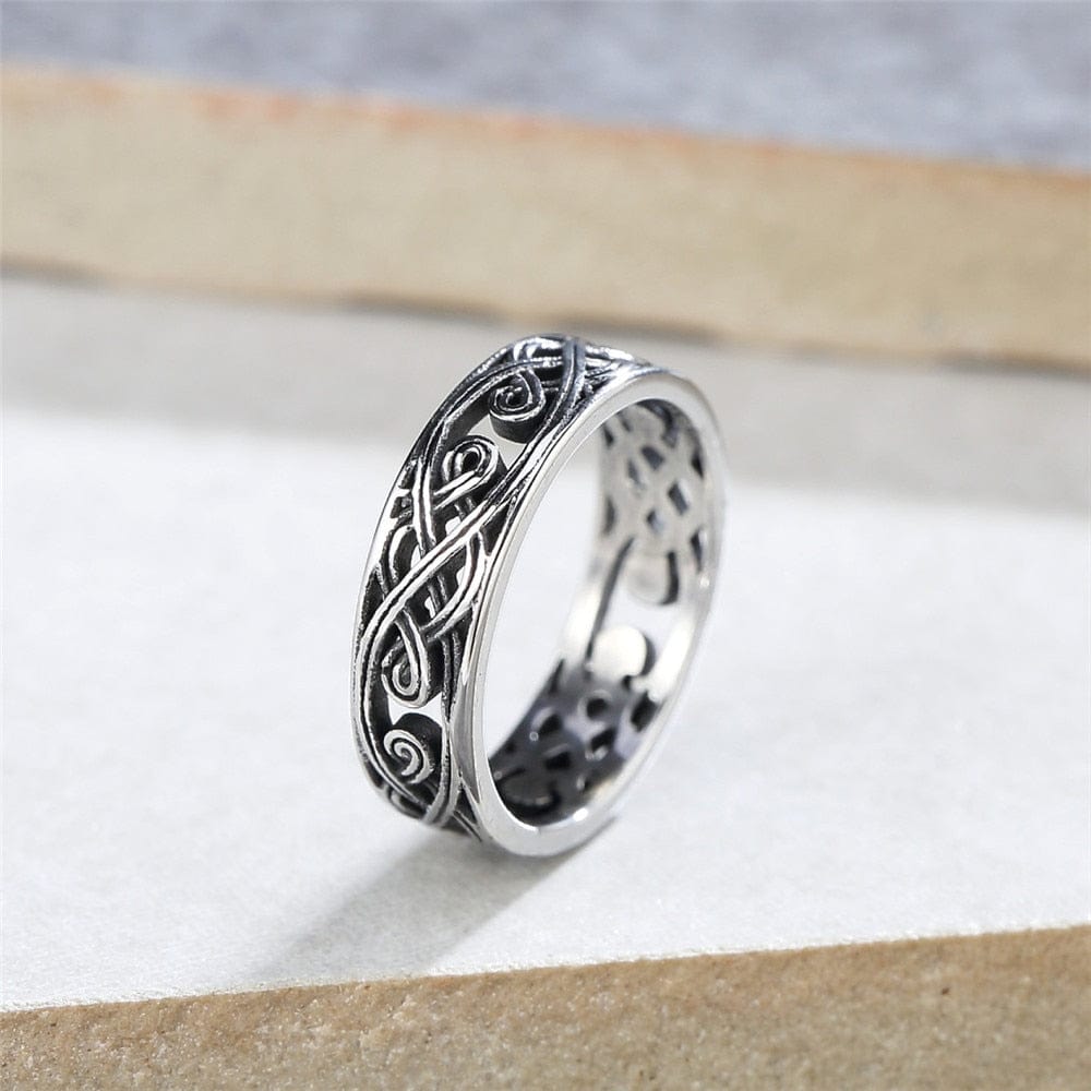 Fashion Retro Pattern Hollow Stainless Steel Rings