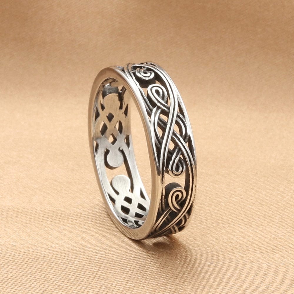 Fashion Retro Pattern Hollow Stainless Steel Rings