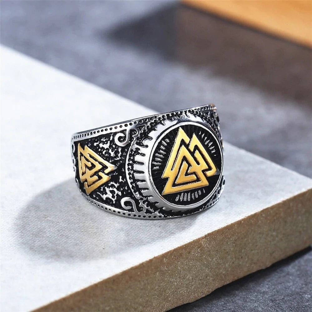 Nordic Odin Triangle Viking Cool Mens Rings
