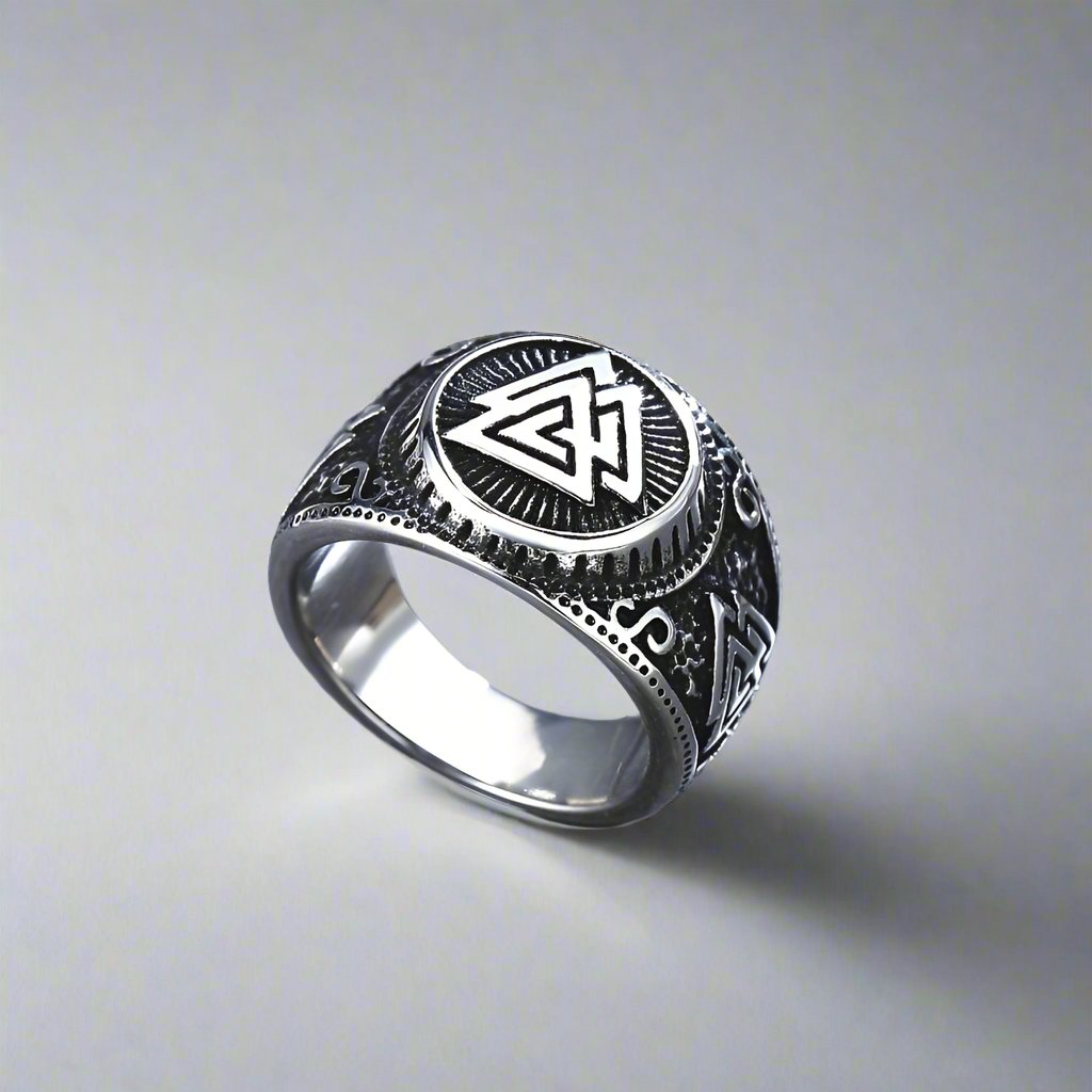 Nordic Odin Triangle Viking Cool Mens Rings