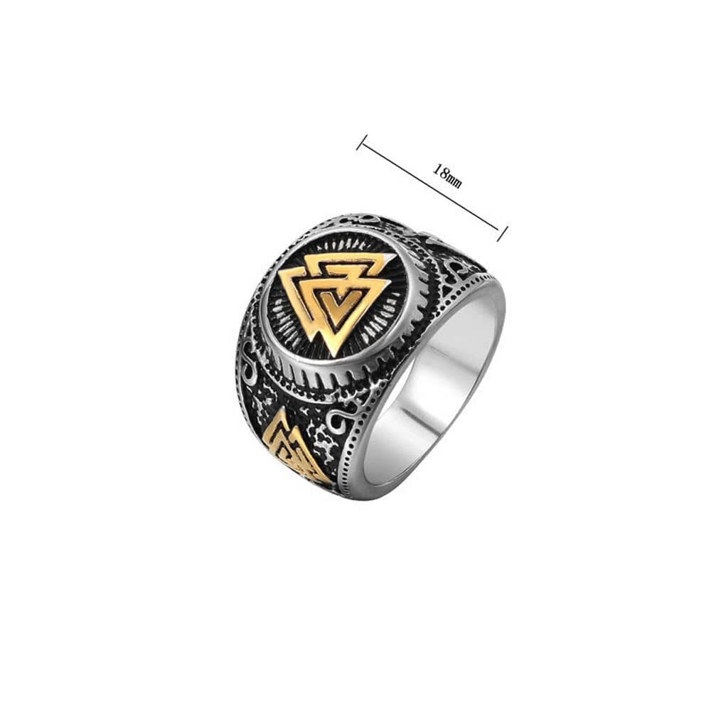 Nordic Odin Triangle Viking Cool Mens Rings