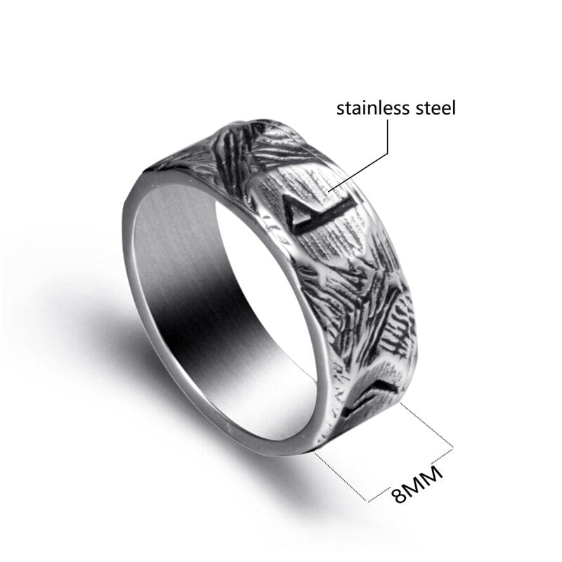 Text Symbol Viking Band Unique Mens Rings