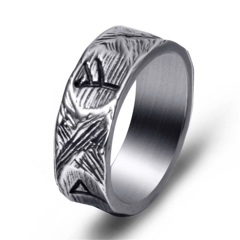 Text Symbol Viking Band Unique Mens Rings